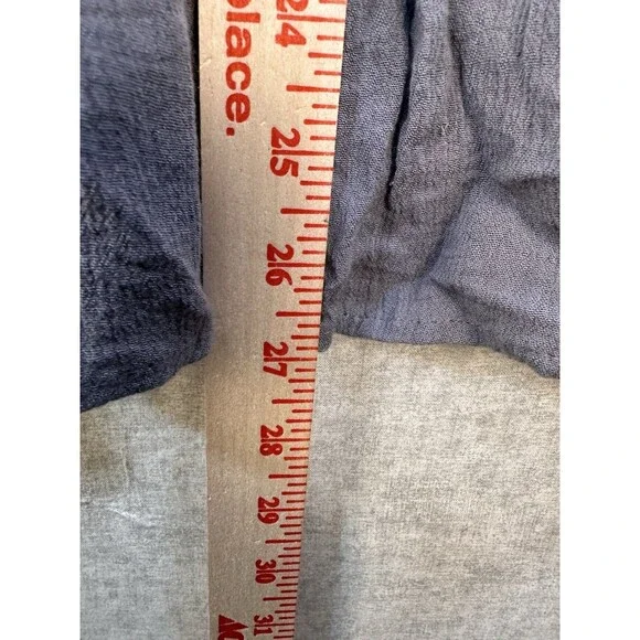 POL Women's Large Tank Gray with lace, peplum Boho summer Cottage Chic - Picture 6 of 7